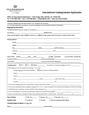 Get and Sign Odu Application  Form
