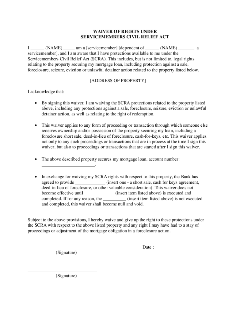 Scra Waiver Letter  Form