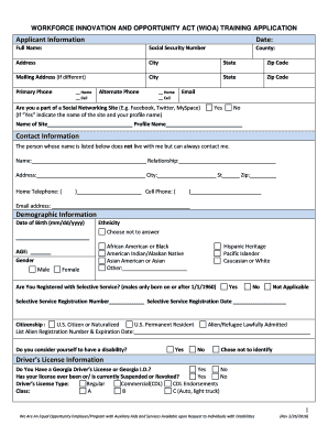 Wioa Application Form