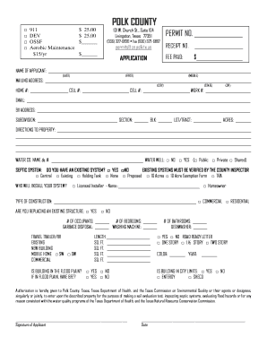 Polk County Permit Office  Form