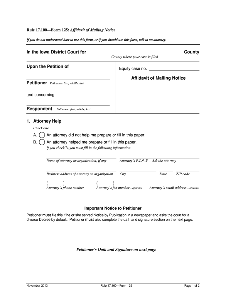 Iowa Form 125