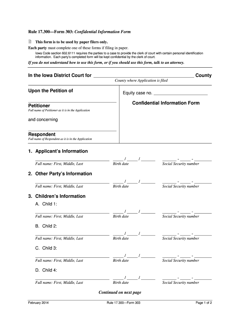 Iowa Form 303