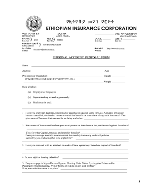 Ethiopian Insurance Corporation PDF  Form