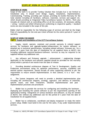 Cctv Scope of Work Template  Form