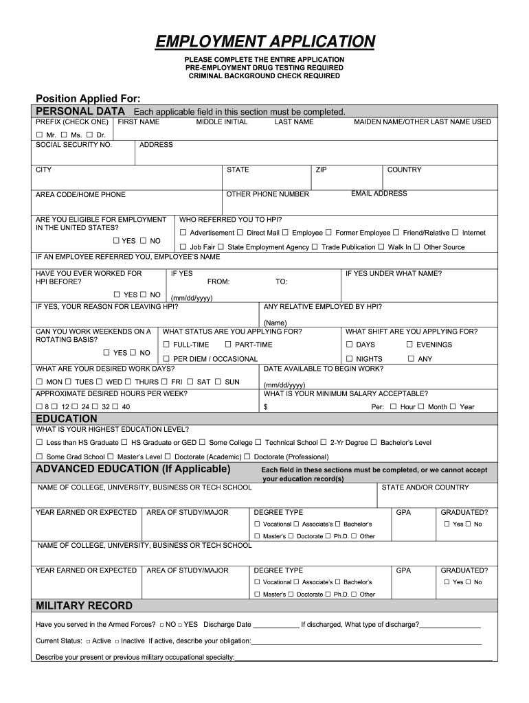 Employment Application OSSO Healthcare Network  Form