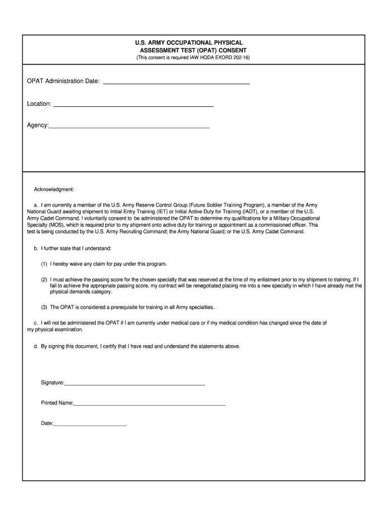 Opat Consent Form