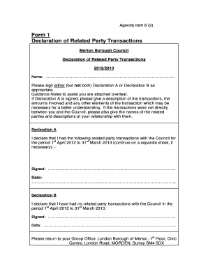 Related Party Declaration Form