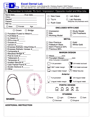 Dental Lab Order Form PDF