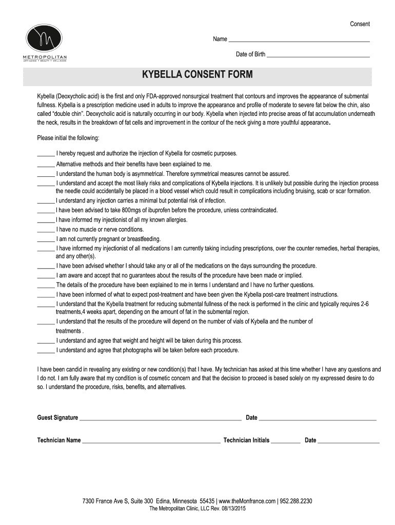 Kybella Consent Form