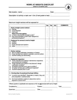 Work at Heights Checklist Mft Security Ottawa Mftsecurity  Form