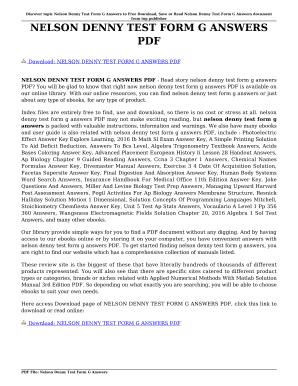 NELSON DENNY TEST FORM G ANSWERS PDF NELSON DENNY TEST FORM G ANSWERS PDF Shittyplaces