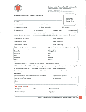 Nvr Application Form PDF