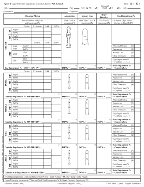 Upper Extremity Impairment Evaluation Record Part 1 Hand Colorado  Form