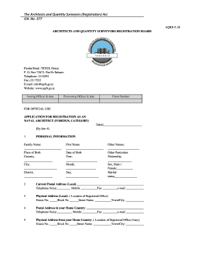 Aqrb Project Registration Fees  Form