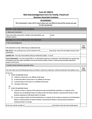 Canada Risk Investors Ontario  Form