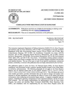 AIR FORCE INSTRUCTION 32 7070  Form