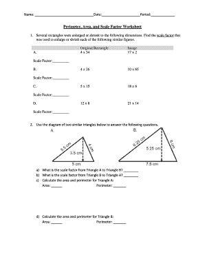 Scale Factor Perimeter and Area Worksheet  Form