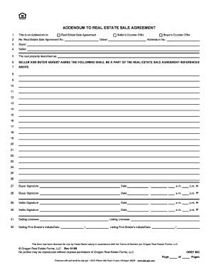 ADDENDUM to REAL ESTATE SALE AGREEMENT  Form