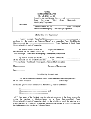 Gram Panchayat Election Form PDF