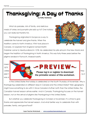 Thanksgiving a Day of Thanks by Kelly Hashway  Form