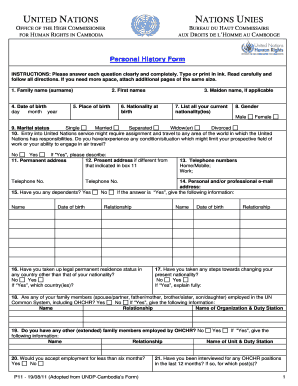 Personal History Form P 11 OHCHR Cambodia