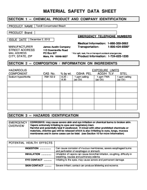 Tandil Concentrated Bleach  Form