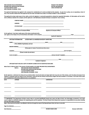 Records and Identification Division  Form
