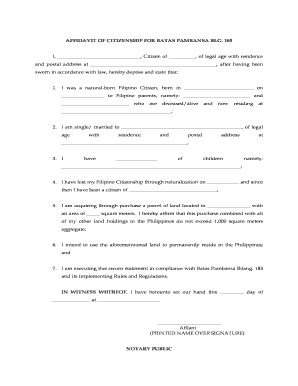 Bp 185 Affidavit  Form