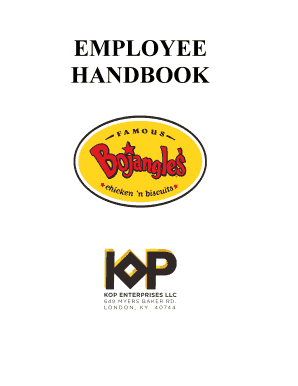 Bojangles Employee Handbook  Form