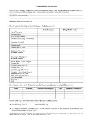 Mieterselbstauskunft Home Wohnen in Eisenach De  Form