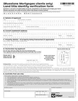  Land Title Verification of Identity Form 2015-2024