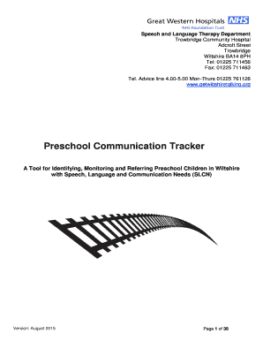 Preschool Communication Tracker Get Wiltshire Talking Gwt Virgincare Co  Form