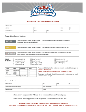  SPONSOR BANNER ORDER FORM 2015