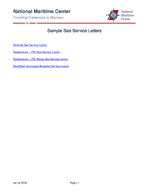 Request Letter for Sea Service  Form
