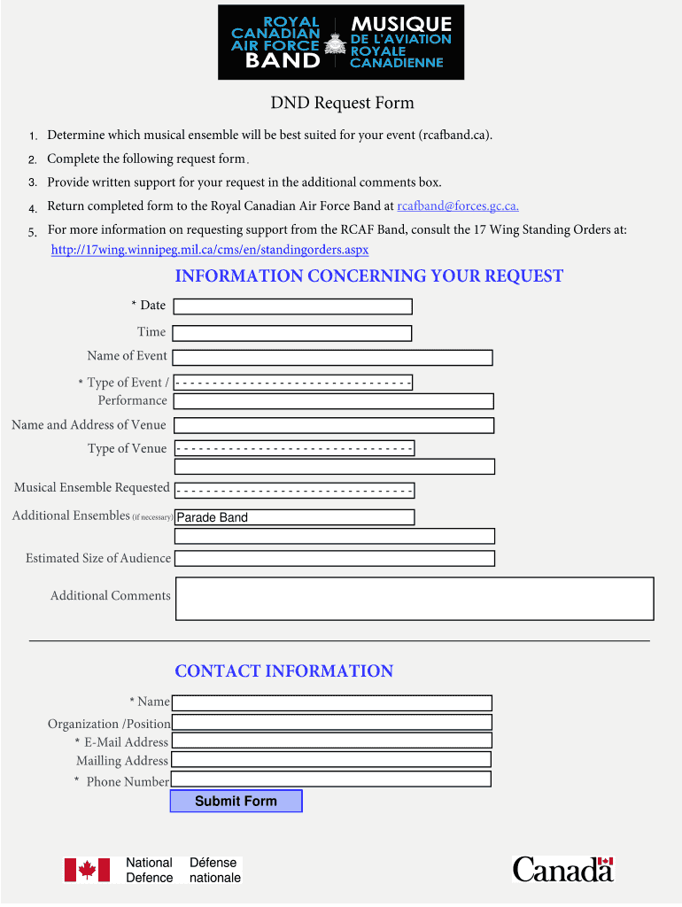 Canada Royal Air Force  Form