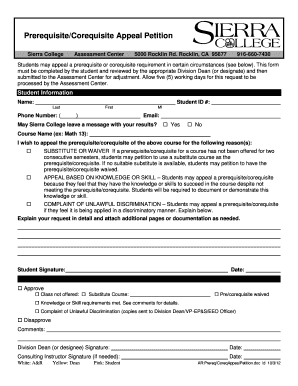  PrerequisiteCorequisite Appeal Petition 2012-2024