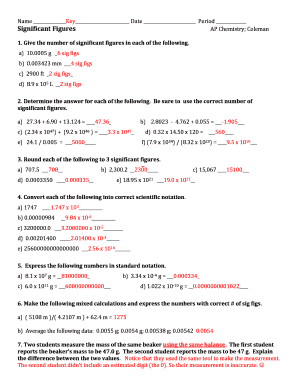 Chemistry Significant Figures Worksheet Answers  Form