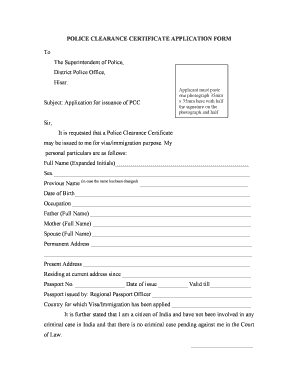 Pcc Application Form PDF