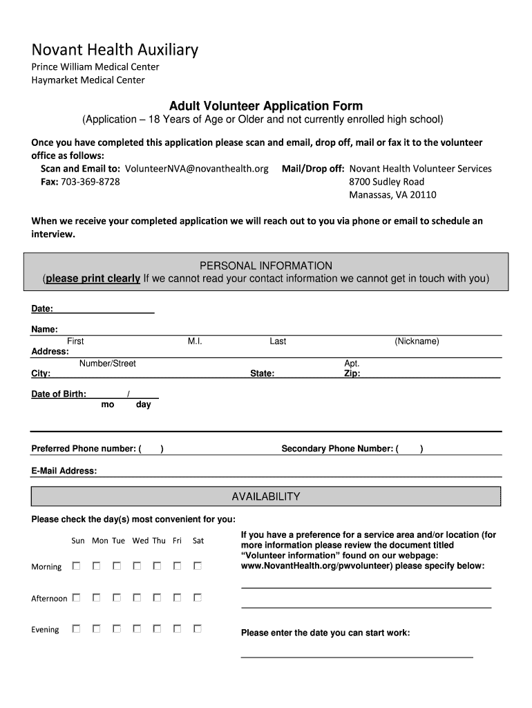  Novant Health Clinical Ladder Forms 2016-2024