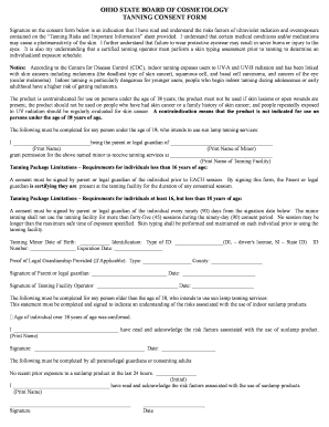 Tanning Consent Form