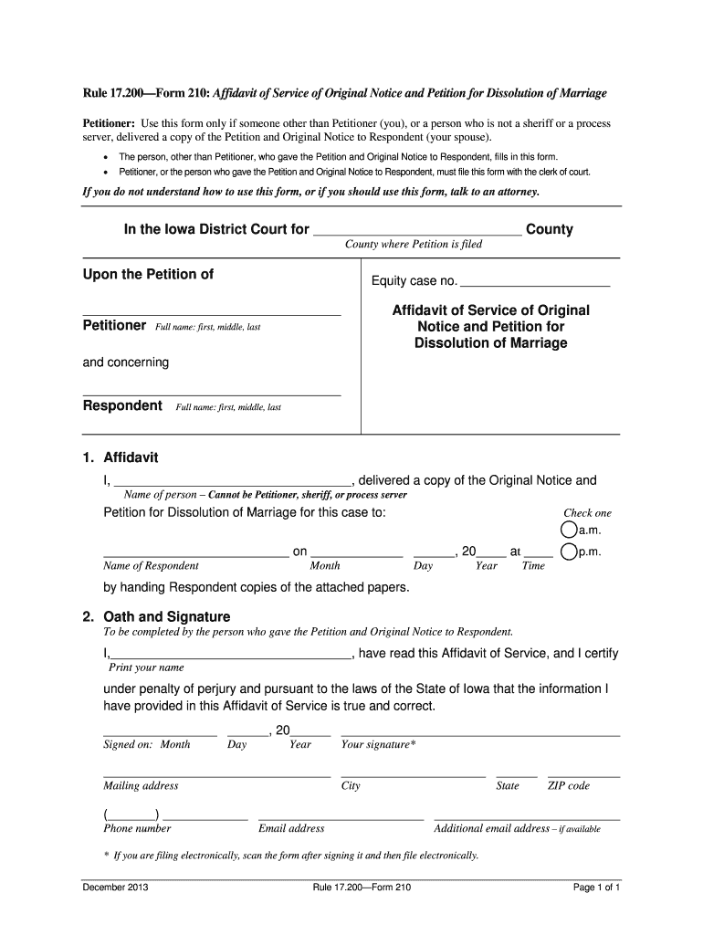 Iowa Form 210