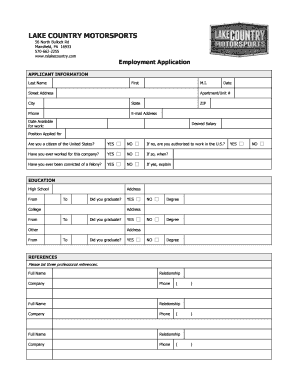 LCM Employment Application  Form