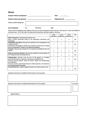 Case Based Discussion Template  Form