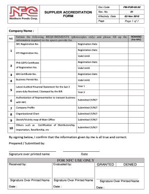 Supplier Accreditation  Form