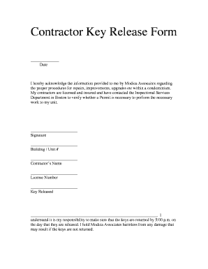 Key Release Form