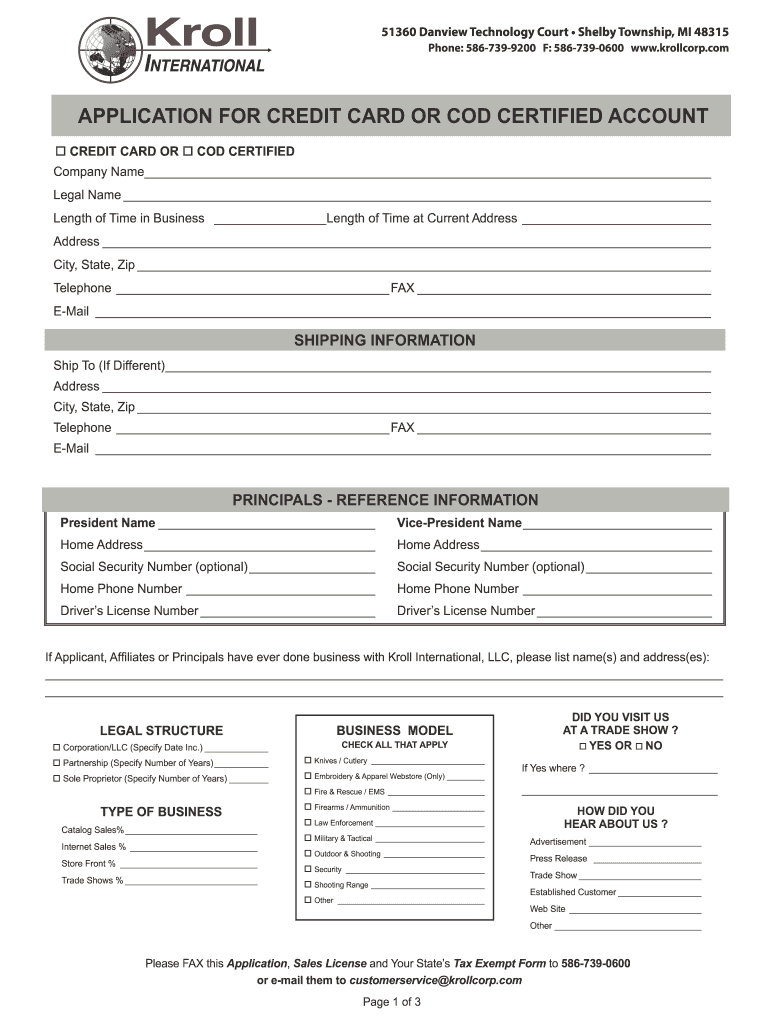 Kroll International  Form