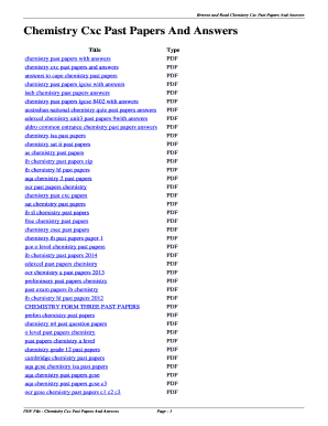 Chemistry Past Papers with Answers PDF Download  Form
