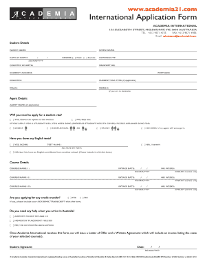 Academia Application Form