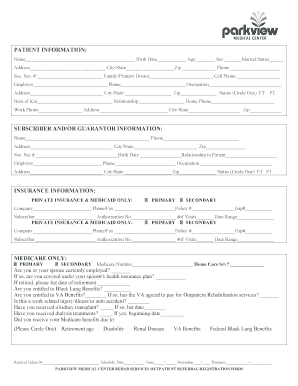 Parkview Doctors Note  Form