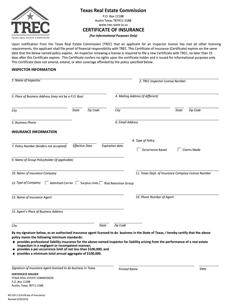 Reicoi Certificate  Form